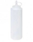 Dyspenser polietylenowy do sosów, przezroczysty, neutralny, poj. 0,35 litra, biały, model 1460/351
